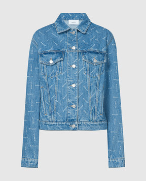 Bally Blue denim jacket with a logo print L3BA375FCO264