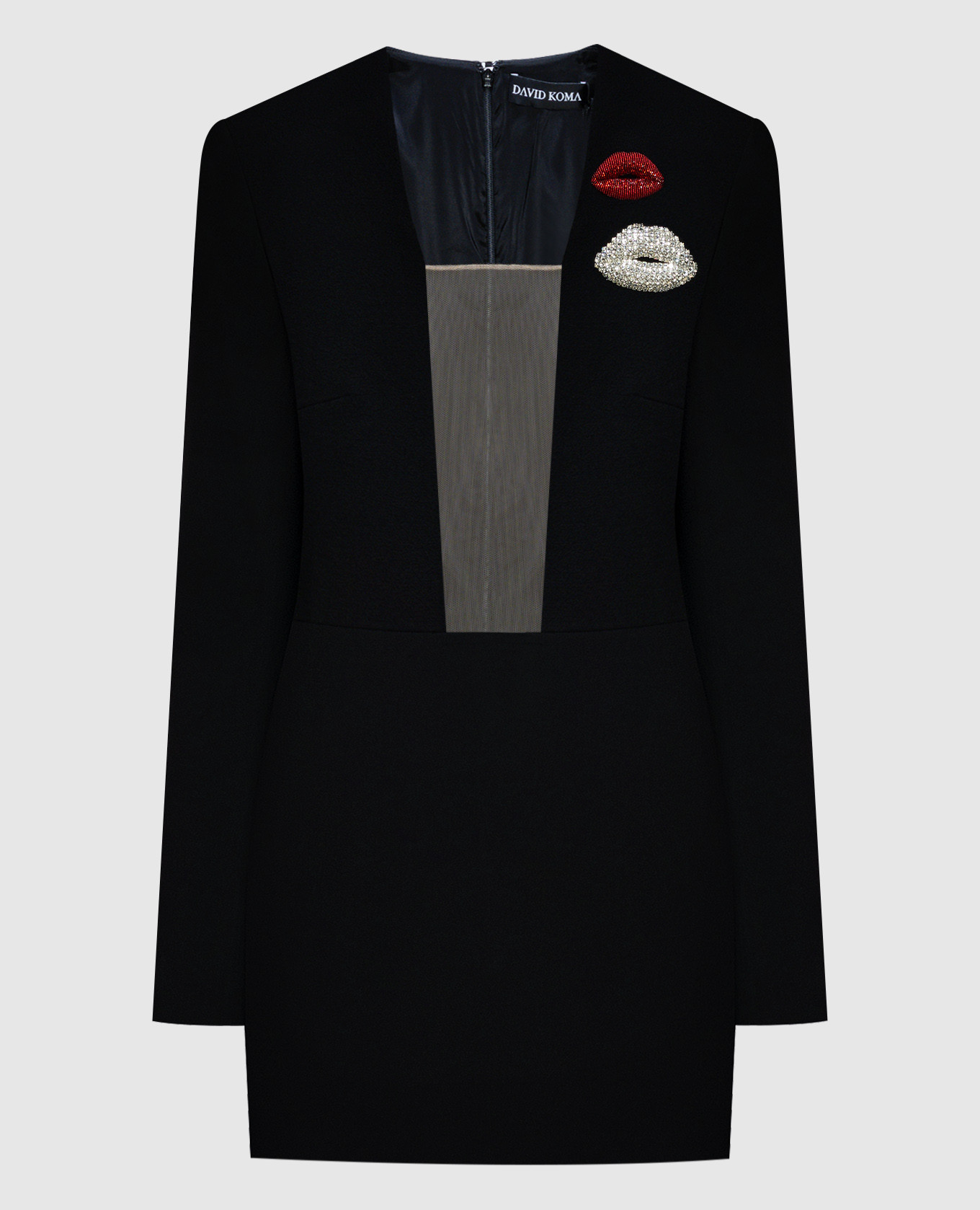 

Black dress-jacket mini made of wool with crystals David Koma