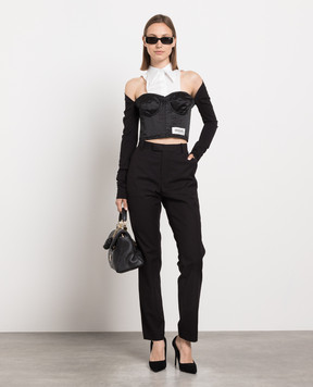 Dolce&Gabbana Black blouse with a corset F777NTGDBQ0