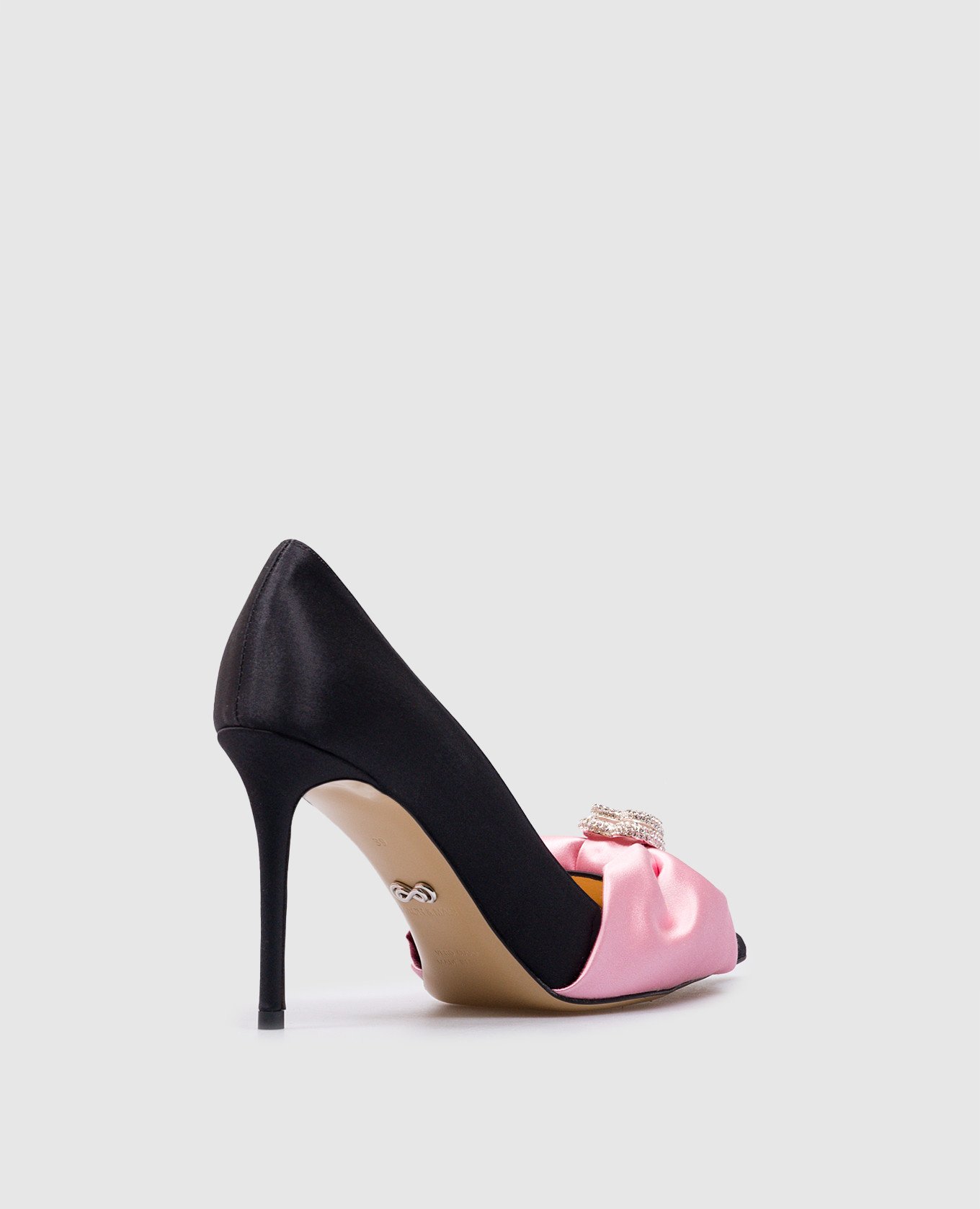 

Black double heart silk pumps Mach&Mach