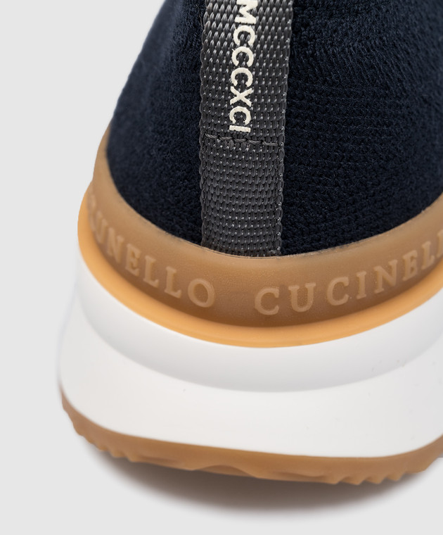 Brunello Cucinelli - Blue sneakers made of wool MZUWLBO253