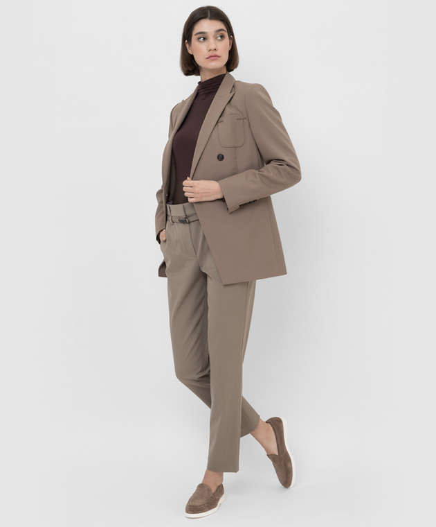 Brunello Cucinelli - High waist wool trousers MB526P7453