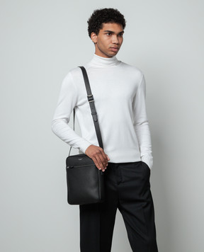 Serapian Black leather bag with logo SRCCHMML679919Y001