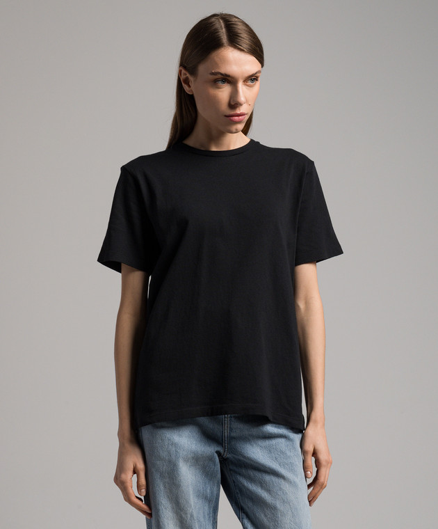 Khaite - Mae T-shirt in black with logo patch 2196138W138