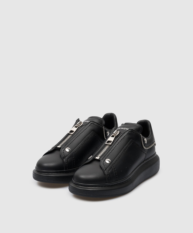 Alexander McQueen - Oversized black leather sneakers with a Alexander McQueen - Oversized black leather sneakers with a
