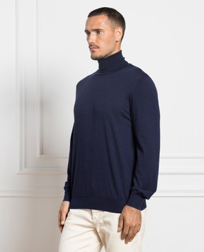 Brunello Cucinelli Blue golf from wool and cashmere M2400103