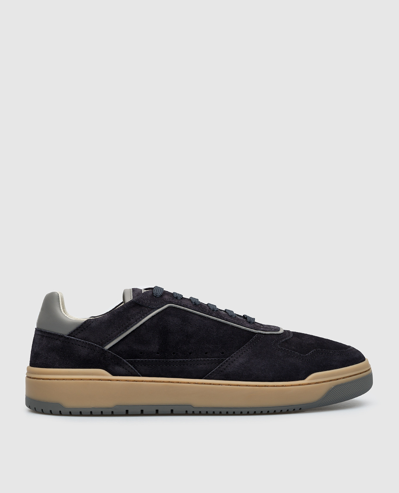 

Blue suede sneakers with logo Brunello Cucinelli