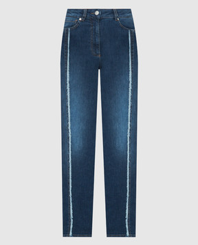 Peserico Blue jeans with logo patch P04520L24R04956