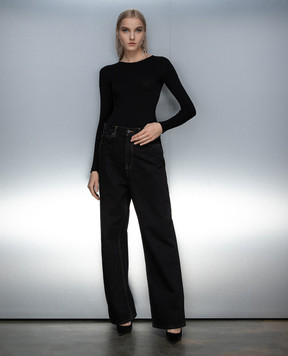 WARDROBE.NYC Black jeans with logo patch W2048PC