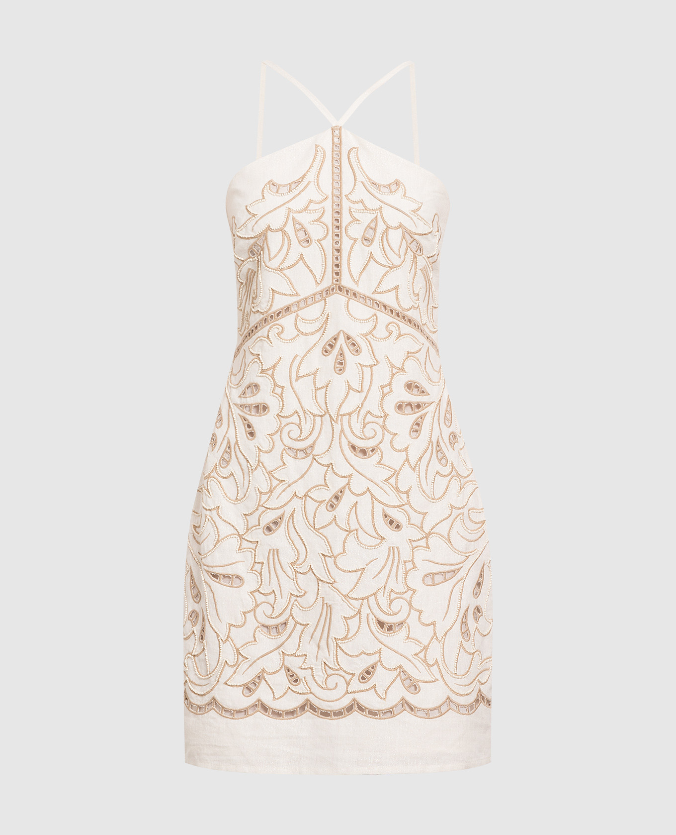 

Beige dress with embroidery and lurex Twinset
