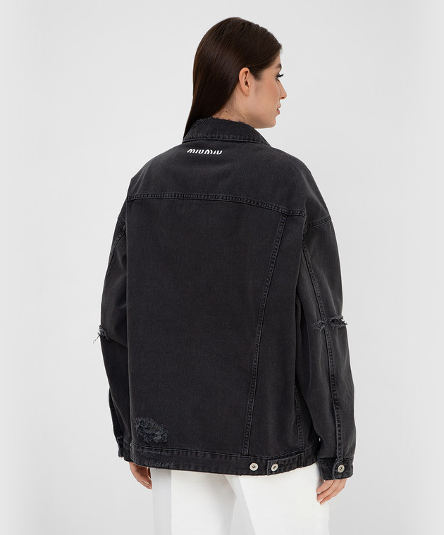 Miu Miu Denim jacket with rips and logo GWB13410KX buy with Czech Republic delivery at Symbol