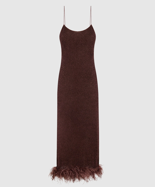 oseree brown dress Rib Stripe Dress main image 0