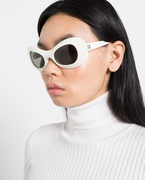 AMBUSH White Jordee sunglasses with textured logo BERI007F22PLA001