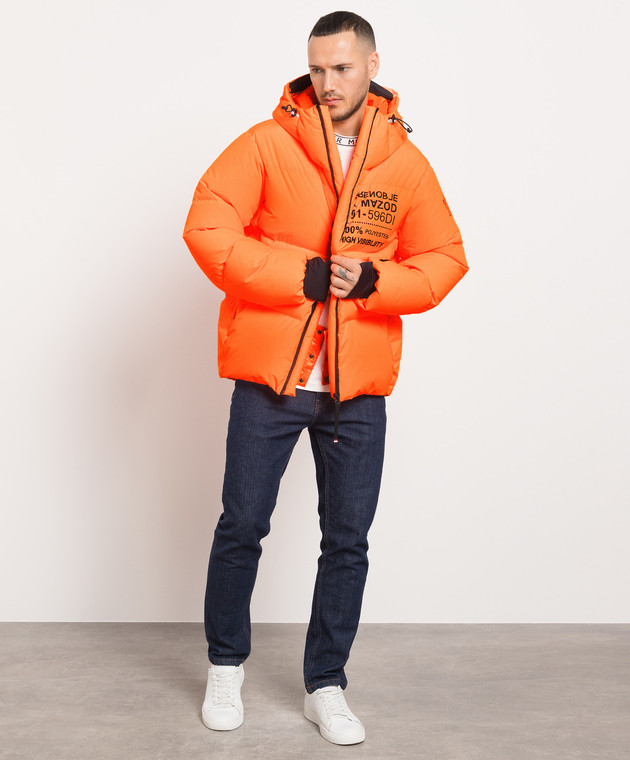 Moncler Grenoble Mazod orangefarbene Daunenjacke mit Logo 1A00066596DI online kaufen bei Symbol