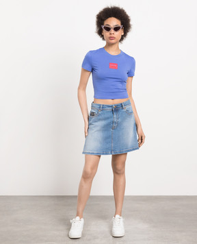 Versace Jeans Couture Blue denim skirt with logo 74HAE85BDW009L01