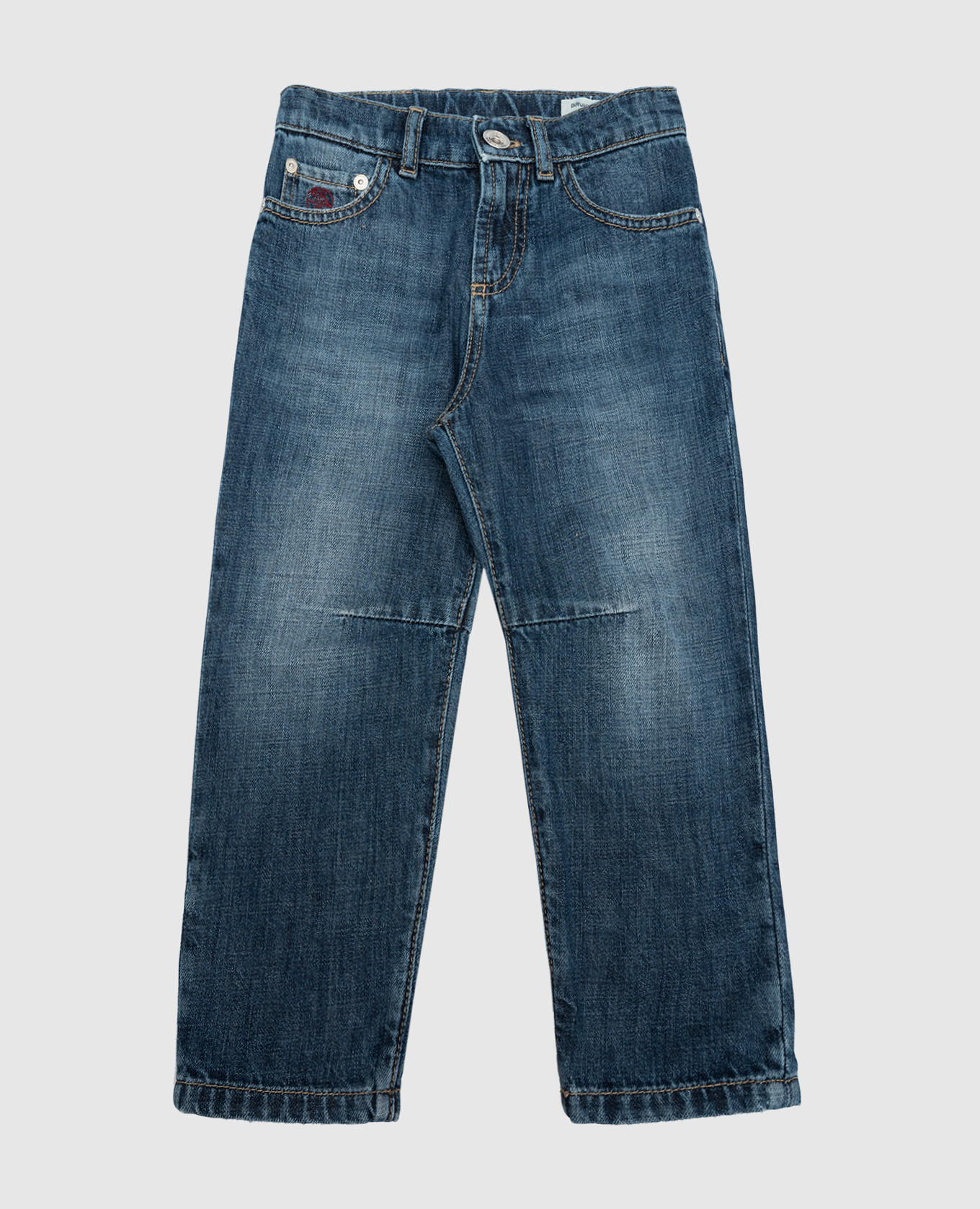 

Children's blue jeans with a distressed effect Brunello Cucinelli