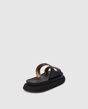 Marsell Intagliato Black Leather Flip Flops MM4360188