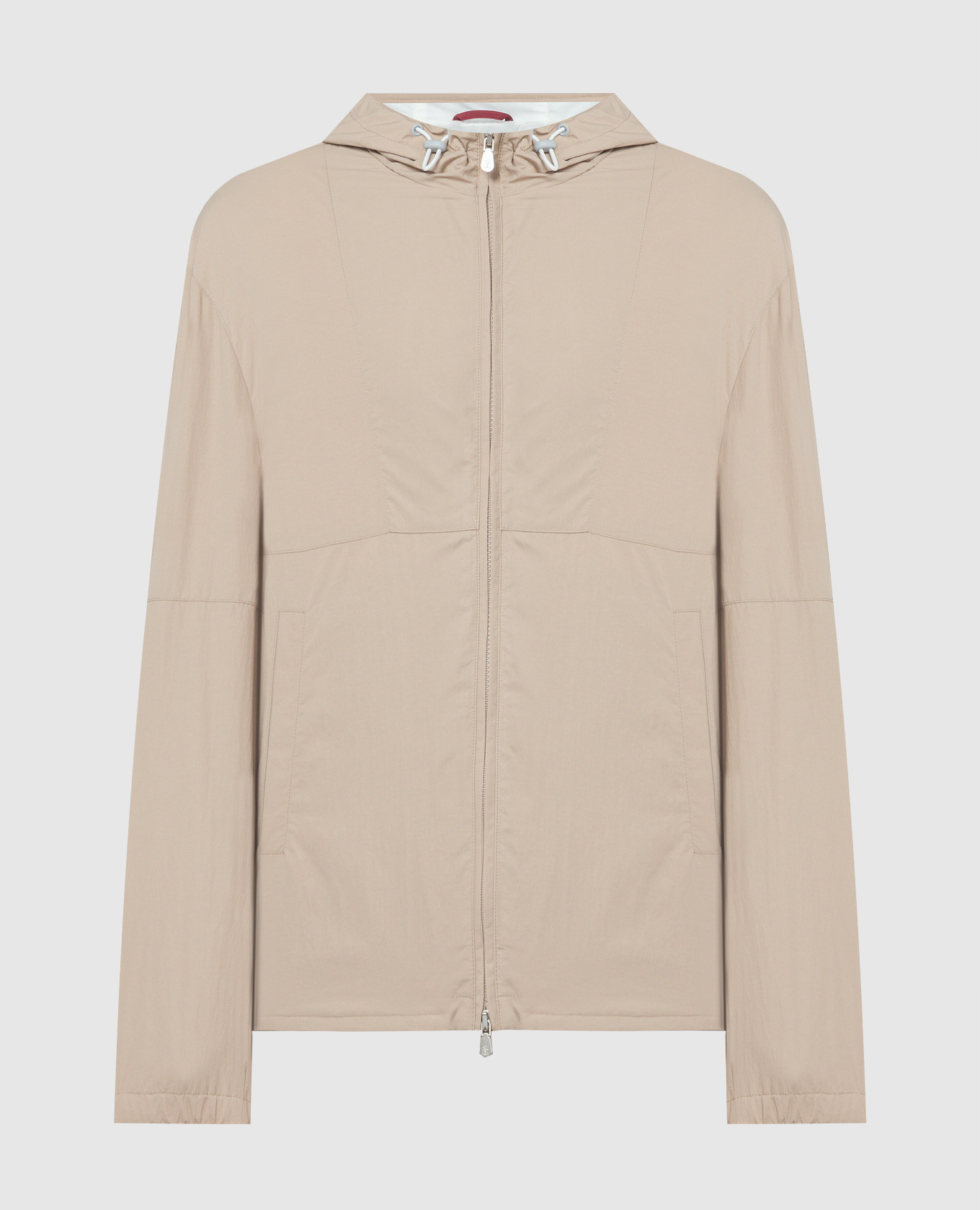 

Brown windbreaker with a print Brunello Cucinelli, Коричневый