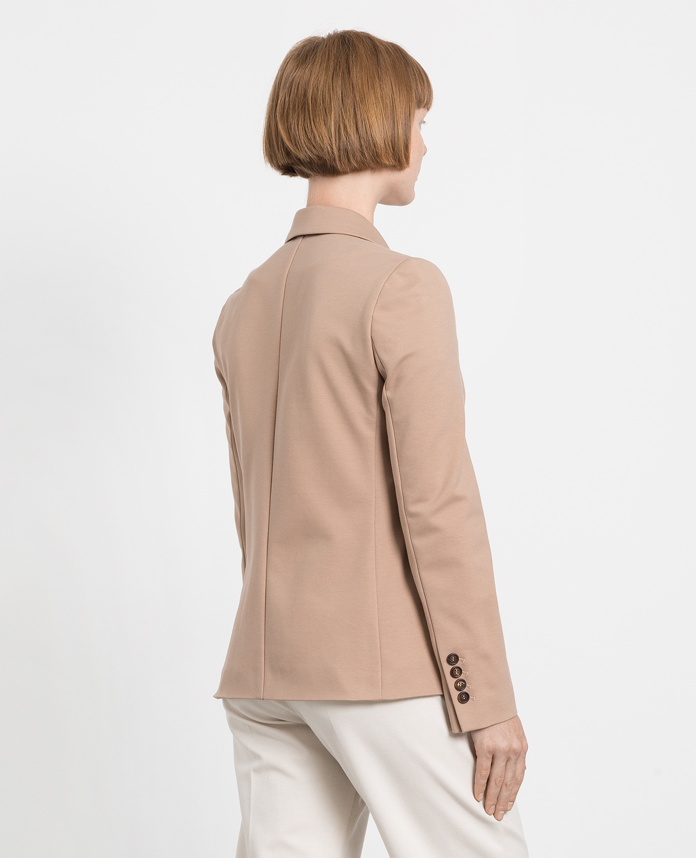 Beige double-breasted jacket with eco-brass Brunello Cucinelli 4