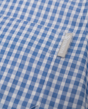 Stefano Ricci Children's blue checked shirt YC004473LJ1863