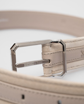 Stefano Ricci Children's beige leather belt with logo Y301SDVHA316P