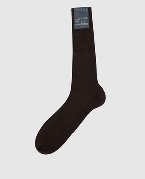 Bresciani Brown socks with a scar made of cashmere and silk MC016UN0001XX