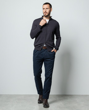 Cashmere&Whiskey Blue logo-engraved wool cardigan 97396