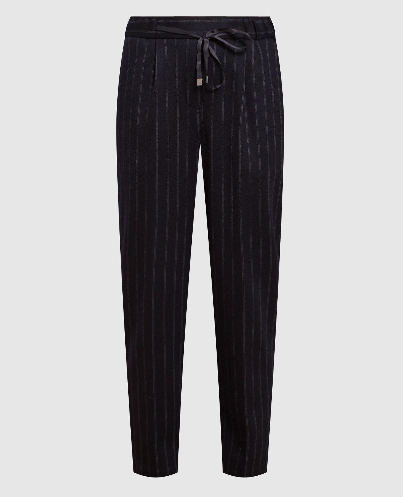 

Navy blue striped trousers Peserico, Синий