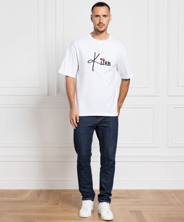 Kiton - White t-shirt with logo UMK0302 - shop with Czech