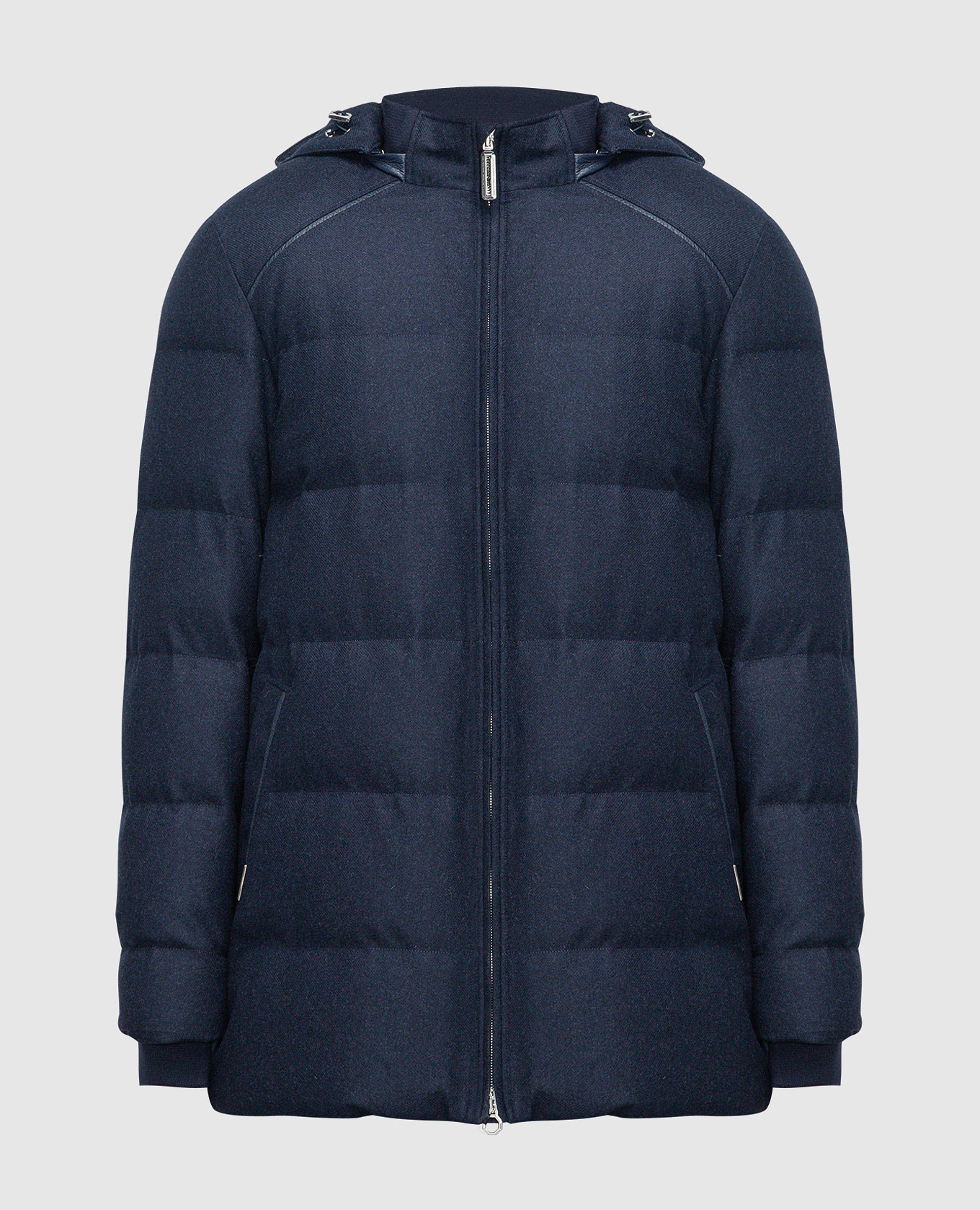 

Blue wool and cashmere down jacket with logo embroidery Stefano Ricci, Синий