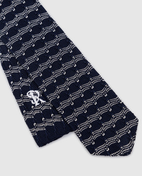 Stefano Ricci Children's dark blue patterned silk tie YCRMTSR8162