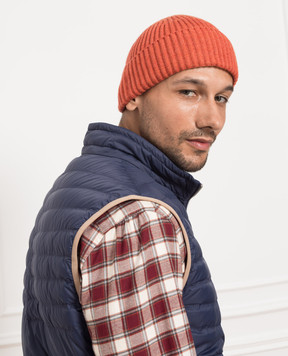 Brunello Cucinelli Cashmere ribbed coral hat M2293900