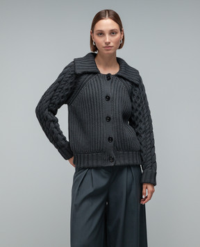 CO Gray cardigan with a textured pattern 7371CACY