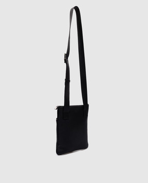 Serapian Black leather bag with logo SRCCHMML679423Y001
