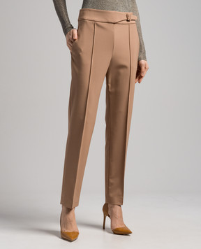 Ermanno Scervino Brown pants made of wool with a strap D436P311IDF