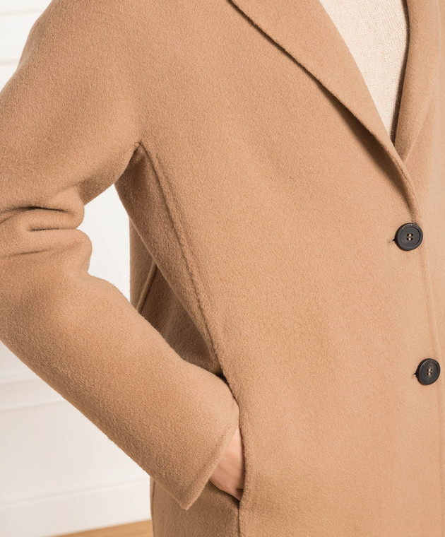 Manteau Sans Col Peserico - Taille 48 Femme - Marron Motif Diamant - Neuf Avec étiquettes