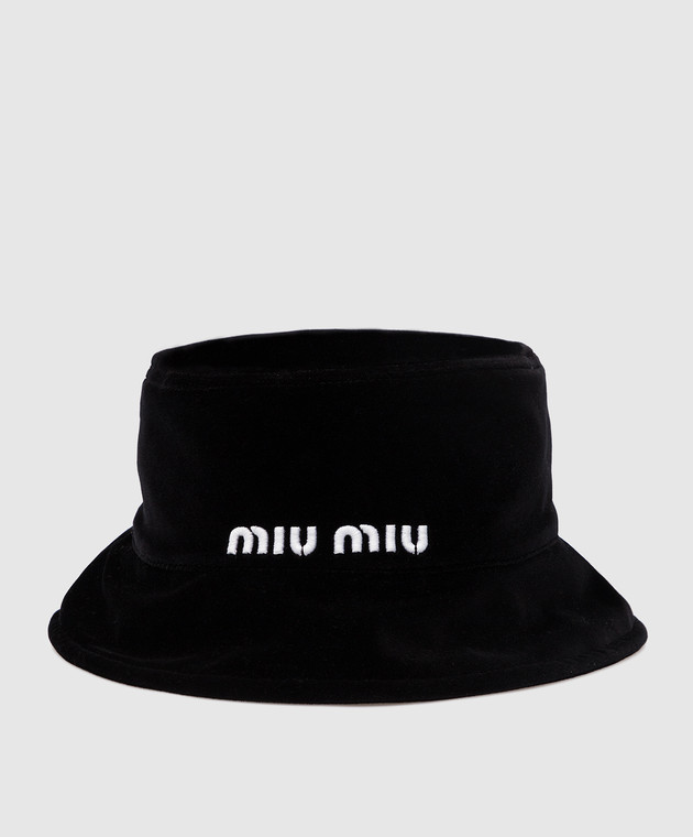 Miu Miu Velvet bucket hat with logo embroidery 5HC196068 buy with Romania delivery at Symbol