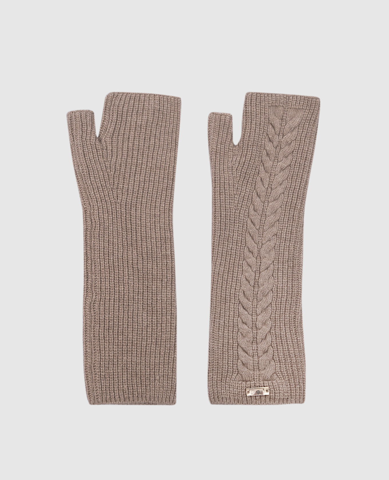 

Beige mittens made of wool with a textured pattern Herno