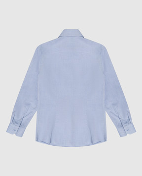 Stefano Ricci Children's blue shirt with metallic logo YC003199LJ1613