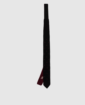 Stefano Ricci Children's black tie made of cashmere and silk in peas YCRMTSR1001