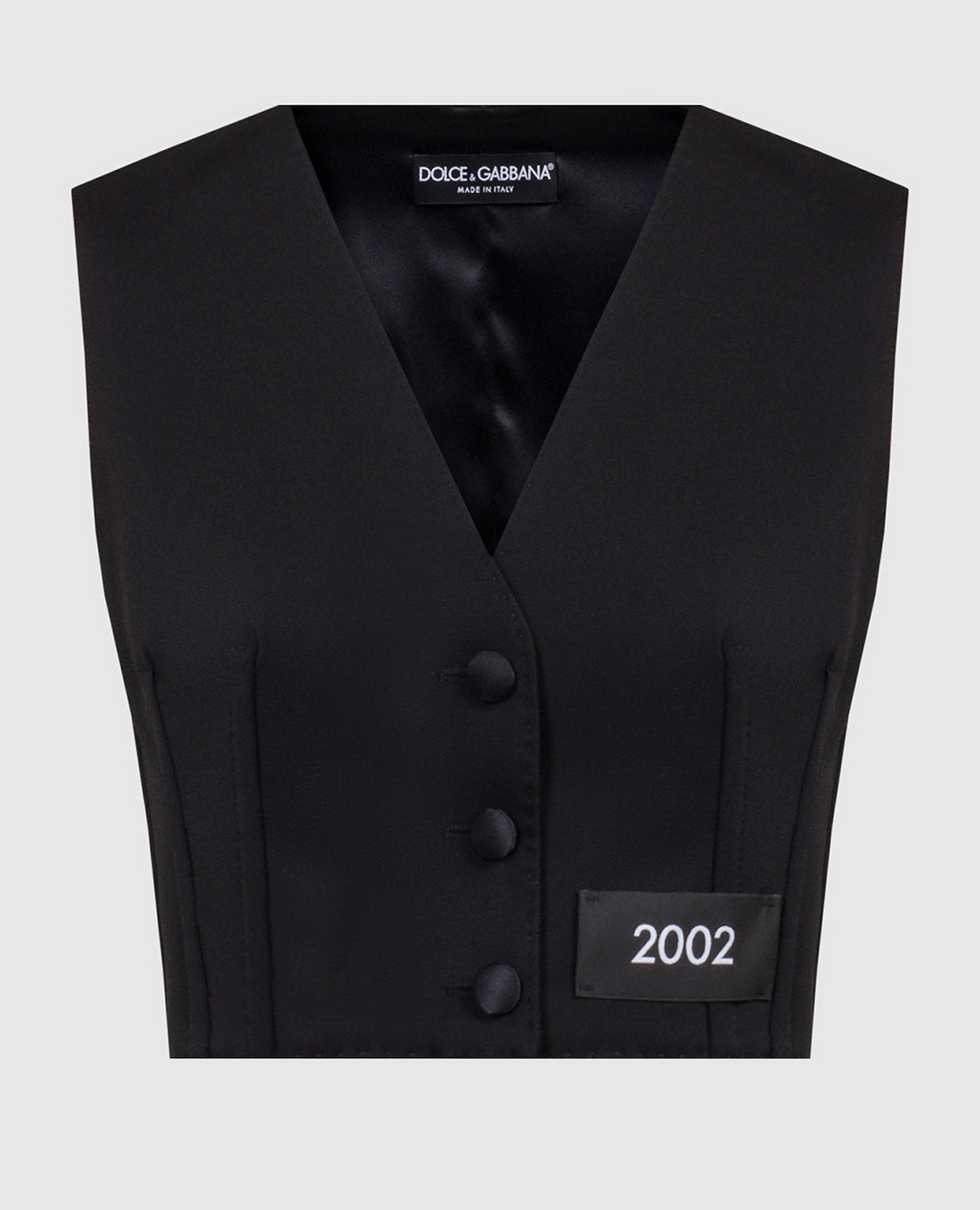 

Black vest made of wool and silk with a patch Dolce&Gabbana