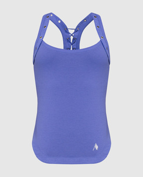 The Attico Purple top with logo 241WCT236J025