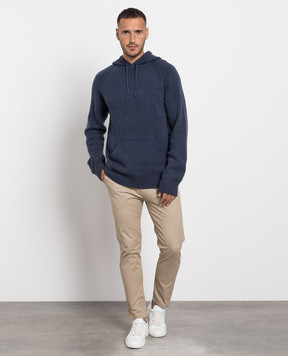 Cashmere&Whiskey Blue cashmere hoodie MU8651305341R