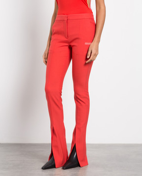 Off-White Red flared pants with a print OWCA136S23FAB001