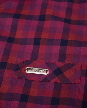 Stefano Ricci Children's burgundy checked shirt YC003552L1828