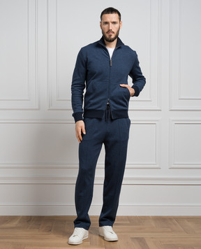 Canali Blue melange sweatpants MJ02044T0836