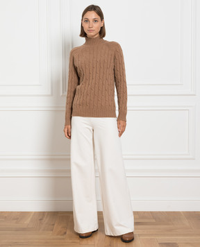 Babe Pay Pls Brown sweater made of cashmere in a textured pattern MD9701305341TR