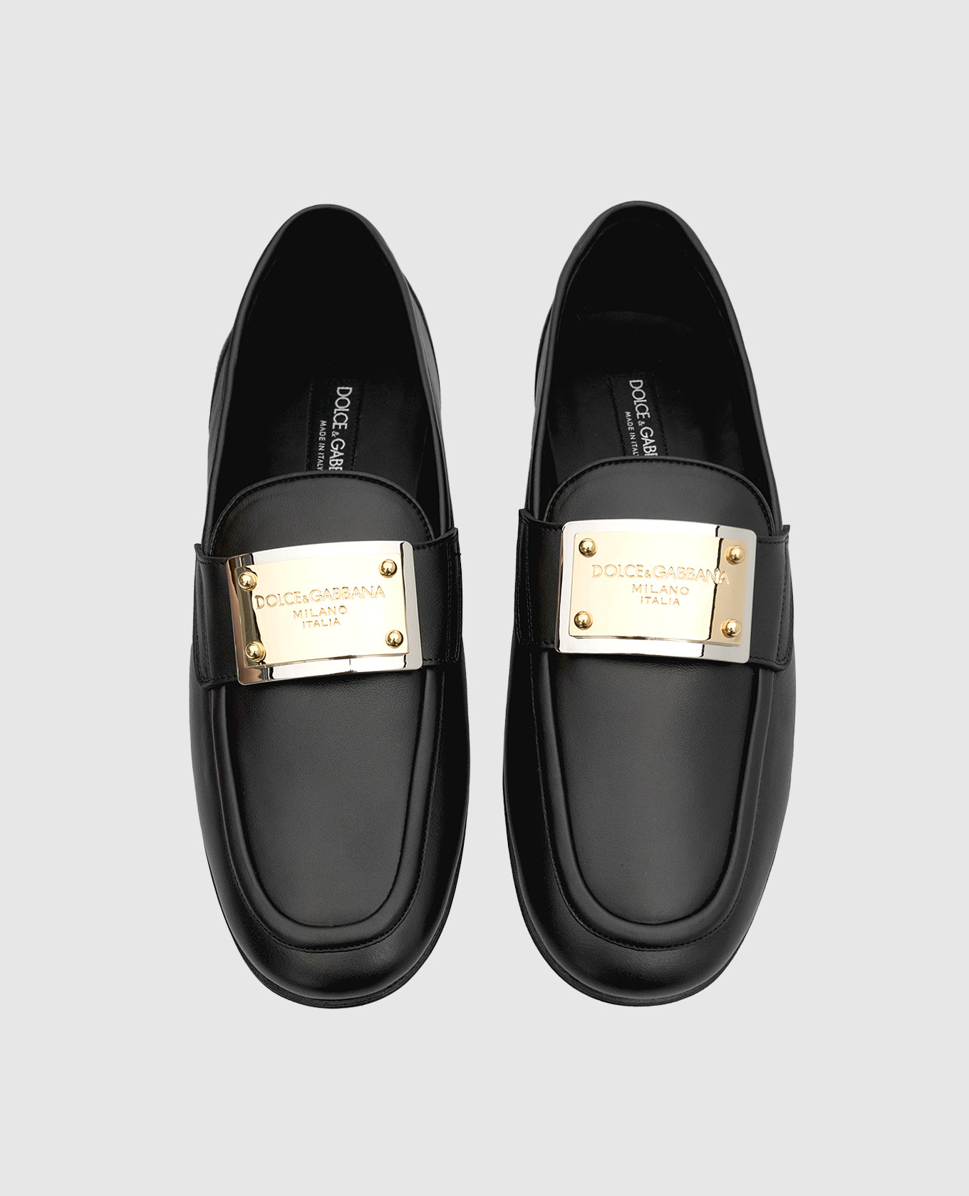 

Black leather loafers with logo Dolce&Gabbana