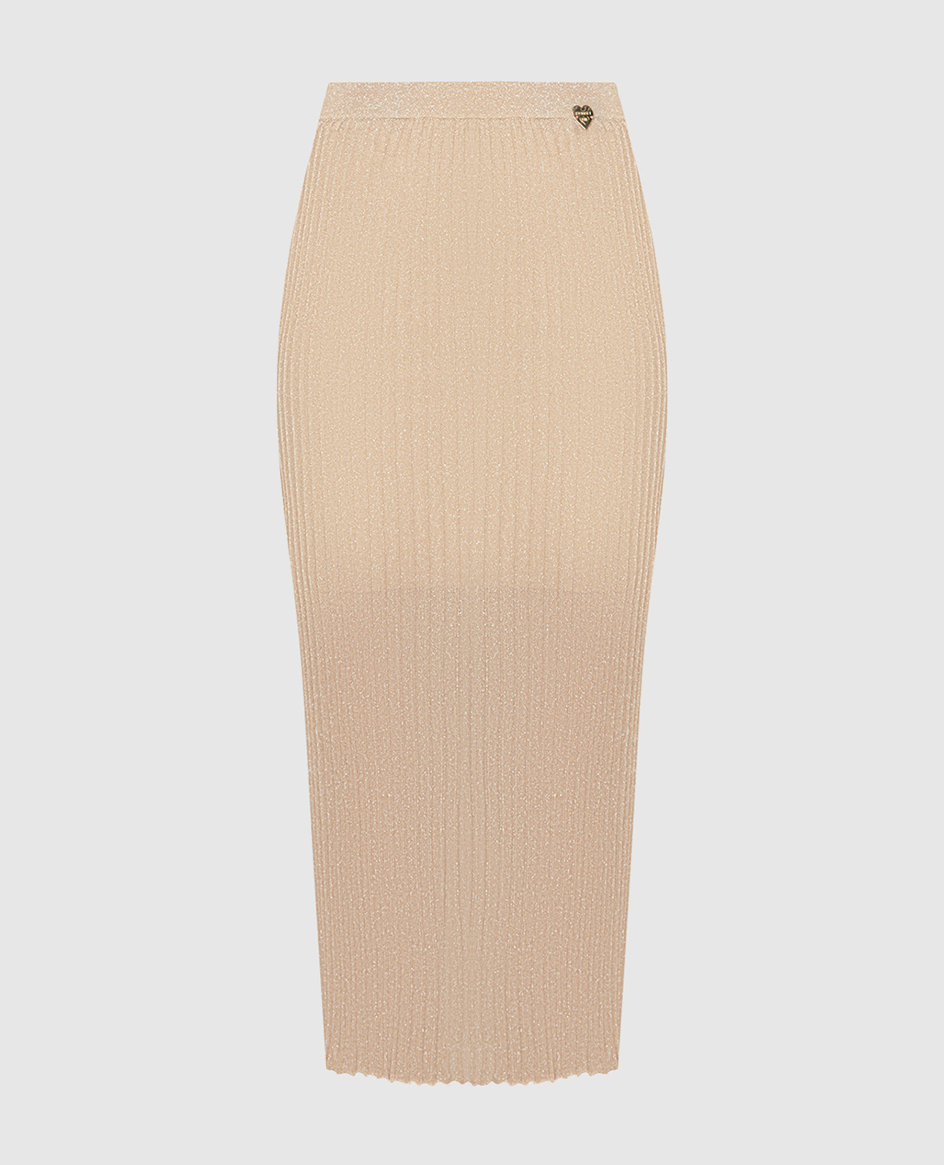 

Beige skirt with lurex and logo Twinset