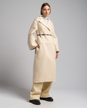 Jil Sander Beige coat made of wool with a belt J04AA0004J40020